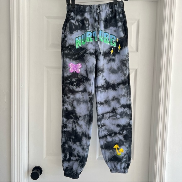 CONEY ISLAND PICNIC Nature Grey Black Graphic Tie Dye Sweatpants S - Picture 5 of 14